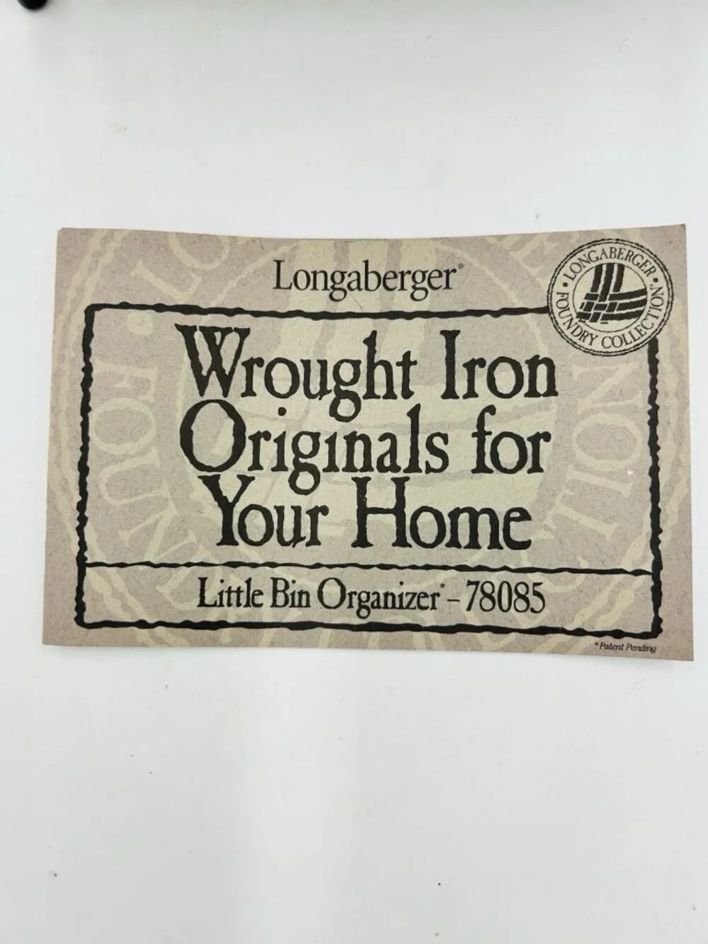 Longaberger Foundry Wrought Iron Little Bin Organizer #78085 Baskets and Covers